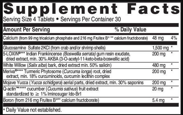 Advanced Joint Support Supplement Facts