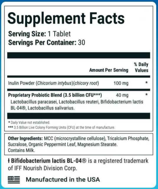 Purdentix Supplement facts
